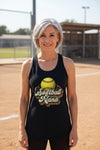 Softball Nana Groovy Retro Sports Family Fan Tank Top Black - N1533 - FRONT