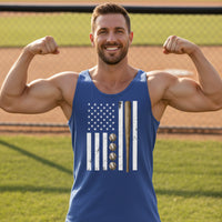 USA Baseball Flag Design - Patriotic Athlete & Baseball Lover Mens Tank Top TRUE ROYAL - FRONT