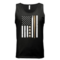 USA Baseball Flag Design - Patriotic Athlete & Baseball Lover Mens Tank Top BLACK - FRONT