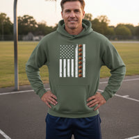 USA Basketball Flag Design - Patriotic Athlete & Basketball Lover Hoodie for Men MILITARY GREEN - FRONT