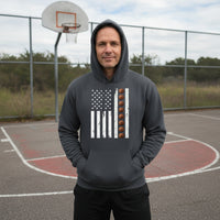 USA Basketball Flag Design - Patriotic Athlete & Basketball Lover Hoodie for Men DARK HEATHER - FRONT