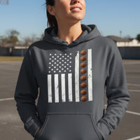 USA Basketball Flag Design - Patriotic Athlete & Basketball Lover Hoodie for Women DARK HEATHER - FRONT