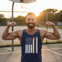 USA Basketball Flag Design - Patriotic Athlete & Basketball Lover Tank Top for Men NAVY - FRONT