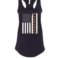 USA Basketball Flag Design - Patriotic Athlete & Basketball Lover Tank Top for Women Black - FRONT