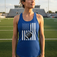 USA Football Flag Design - Patriotic Athlete & Football Lover Ladies Tank  Top Royal - FRONT
