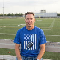 USA Football Flag Design - Patriotic Athlete & Football Lover T-Shirt for Men ROYAL - FRONT