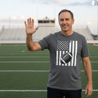 USA Football Flag Design - Patriotic Athlete & Football Lover T-Shirt for Men Heavy Metal - FRONT