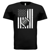 USA Football Flag Design - Patriotic Athlete & Football Lover T-Shirt for Men BLACK - FRONT