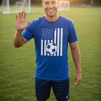 USA Soccer Flag Design - Patriotic Athlete & Soccer Lover T-Shirt for Men ROYAL - FRONT