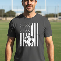 USA Soccer Flag Design - Patriotic Athlete & Soccer Lover T-Shirt for Men Heavy Metal - FRONT