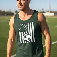USA Soccer Flag Design - Patriotic Athlete & Soccer Lover Tank Top for Men Forest - FRONT