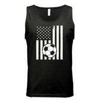 USA Soccer Flag Design - Patriotic Athlete & Soccer Lover Tank Top for Men BLACK - FRONT