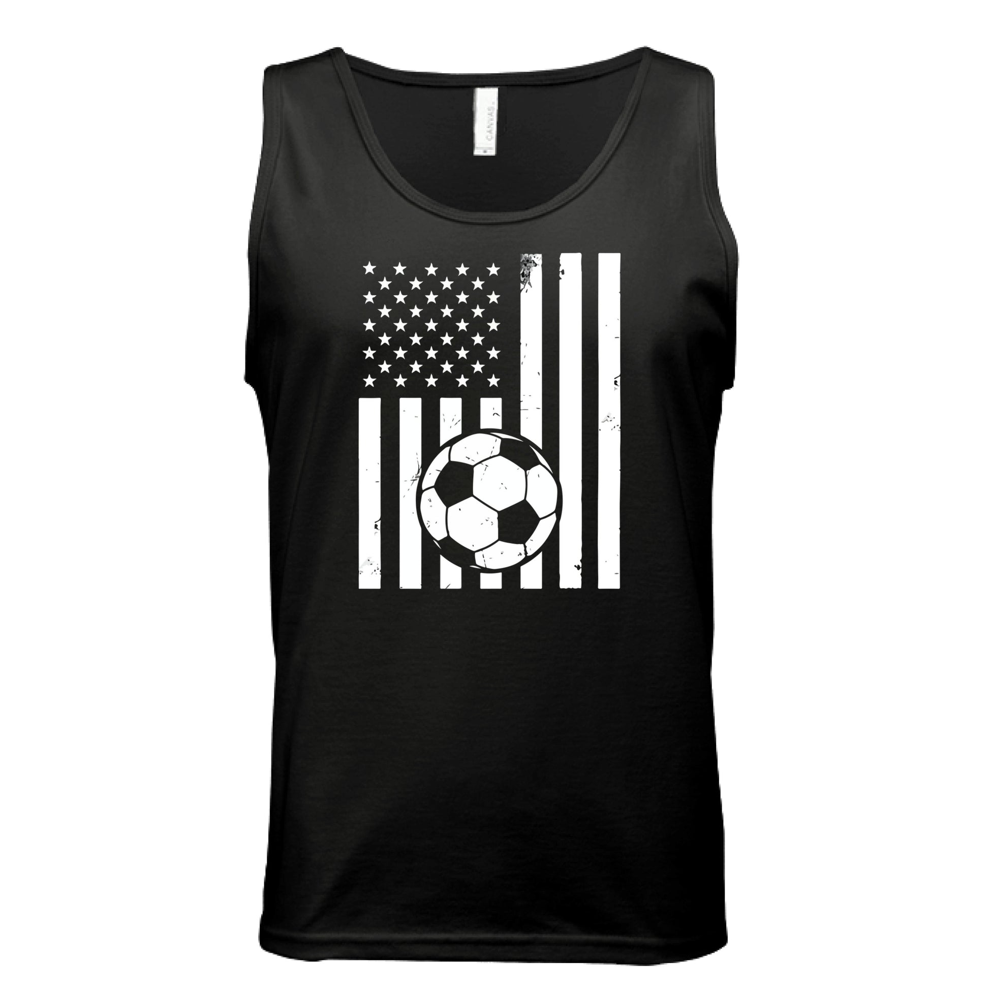 USA Soccer Flag Design - Patriotic Athlete & Soccer Lover Tank Top for Men BLACK - FRONT