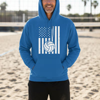 USA Volleyball Flag Design - Patriotic Athlete & Volleyball Lover Hoodie for Men  Royal - FRONT