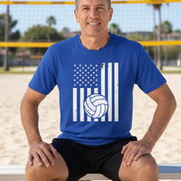 USA Volleyball Flag Design - Patriotic Athlete & Volleyball Lover T-Shirt for Men ROYAL - FRONT