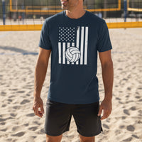 USA Volleyball Flag Design - Patriotic Athlete & Volleyball Lover T-Shirt for Men MIDNIGHT NAVY - FRONT