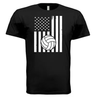 USA Volleyball Flag Design - Patriotic Athlete & Volleyball Lover T-Shirt for Men BLACK - FRONT