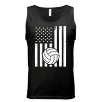 USA Volleyball Flag Design - Patriotic Athlete & Volleyball Lover Tank Top for Men BLACK - FRONT