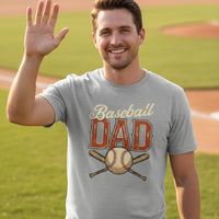 Vintage Baseball Dad T-Shirt – Retro Sports Fan Pride Design HEATHER GRAY - FRONT
