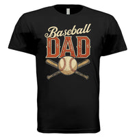 Vintage Baseball Dad T-Shirt – Retro Sports Fan Pride Design BLACK- FRONT