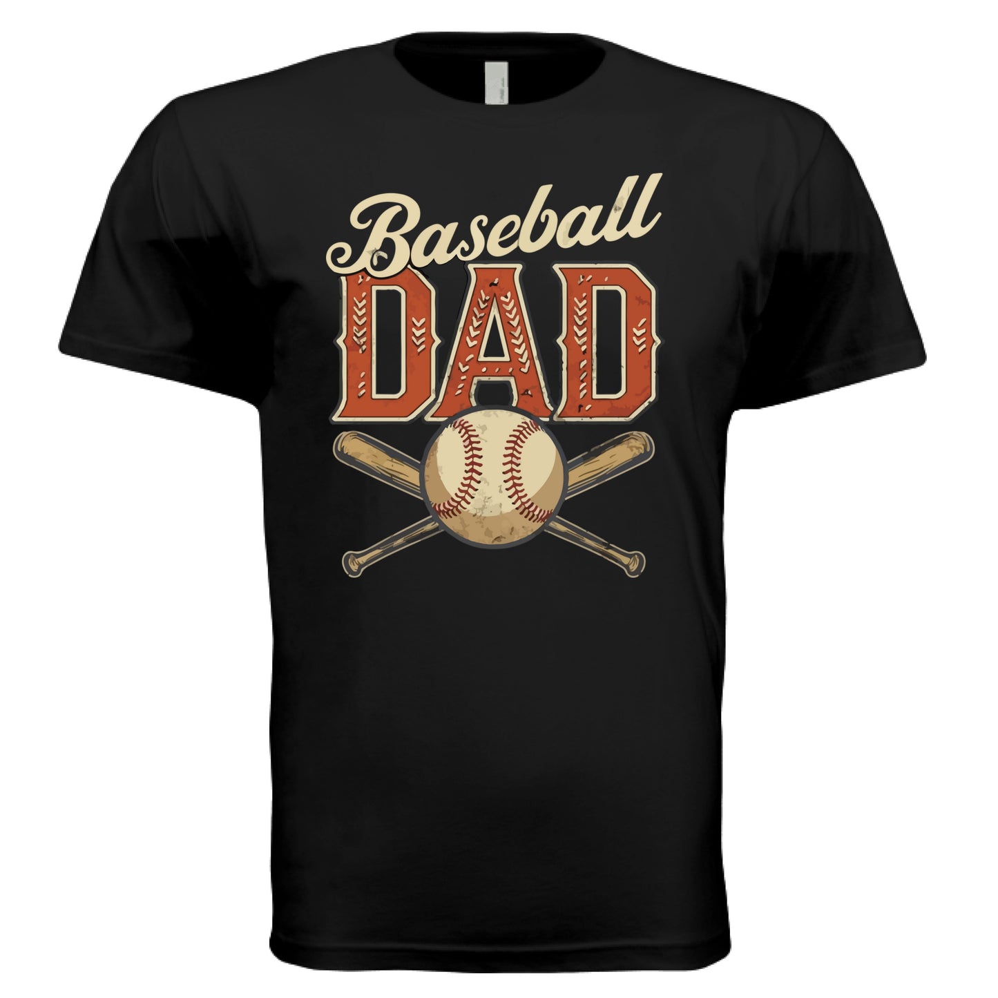 Vintage Baseball Dad T-Shirt – Retro Sports Fan Pride Design BLACK- FRONT
