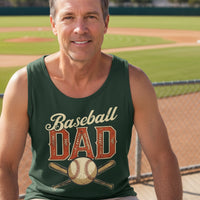 Vintage Baseball Dad Tank Top– Retro Sports Fan Pride Design Forest - FRONT