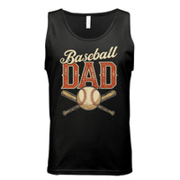 Vintage Baseball Dad Tank Top– Retro Sports Fan Pride Design BLACK- FRONT