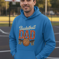 Vintage Basketball Dad Hoodie– Retro Sports Fan Pride Design Royal - FRONT