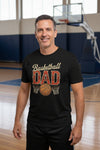 Vintage Basketball Dad T-Shirt– Retro Sports Fan Pride Design BLACK - FRONT