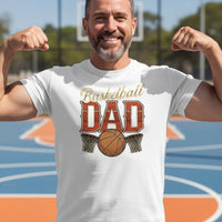 Vintage Basketball Dad T-Shirt– Retro Sports Fan Pride Design White - FRONT