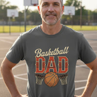 Vintage Basketball Dad T-Shirt– Retro Sports Fan Pride Design Heavy Metal - FRONT