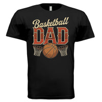 Vintage Basketball Dad T-Shirt– Retro Sports Fan Pride Design BLACK- FRONT