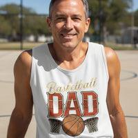 Vintage Basketball Dad Tank Top– Retro Sports Fan Pride Design WHITE - FRONT