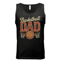 Vintage Basketball Dad Tank Top– Retro Sports Fan Pride Design BLACK- FRONT