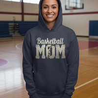 Vintage Basketball Mom Dunk Art – Bold Sports Spirit Supporter Hoodie NAVY - FRONT