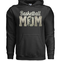 Vintage Basketball Mom Dunk Art – Bold Sports Spirit Supporter Hoodie B:LACK-FRONT