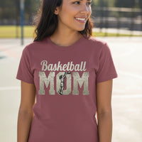 Vintage Basketball Mom Dunk Art – Bold Sports Spirit Supporter T-Shirt MAROON - FRONT