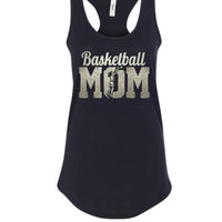 Vintage Basketball Mom Dunk Art – Bold Sports Spirit Supporter Tank Top BLACK- FRONT