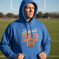 Vintage Football Dad Hoodie– Retro Sports Fan Pride Design Royal - FRONT