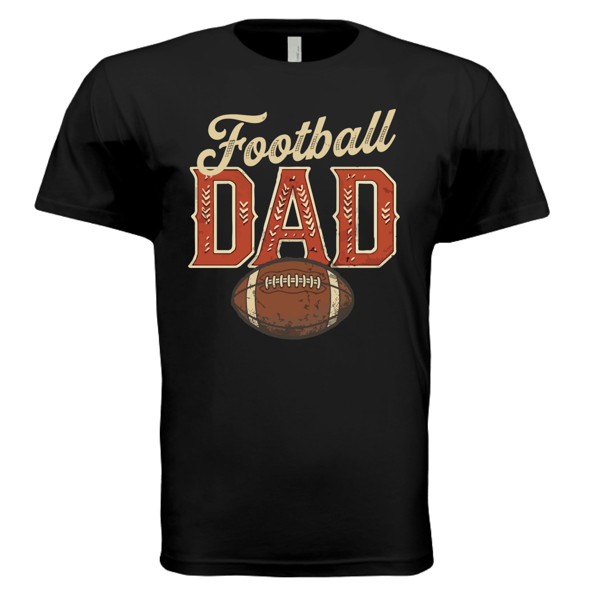 Vintage Football Dad T-Shirt– Retro Sports Fan Pride Design BLACK- FRONT