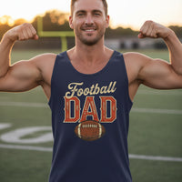 Vintage Football Dad Tank Top– Retro Sports Fan Pride Design NAVY - FRONT