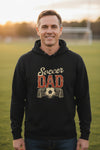 Vintage Soccer Dad Hoodie – Retro Sports Fan Pride Design BLACK - FRONT