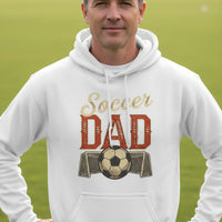 Vintage Soccer Dad Hoodie – Retro Sports Fan Pride Design WHITE - FRONT