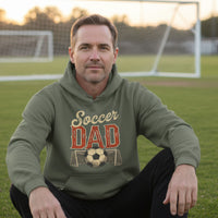 Vintage Soccer Dad Hoodie – Retro Sports Fan Pride Design MILITARY GREEN - FRONT