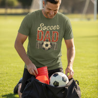 Vintage Soccer Dad T-Shirt – Retro Sports Fan Pride Design MILITARY GREEN - FRONT