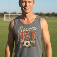 Vintage Soccer Dad Tank Top – Retro Sports Fan Pride Design DARK GREY - FRONT