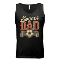 Vintage Soccer Dad Tank Top – Retro Sports Fan Pride Design BLACK- FRONT