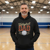 Vintage Volleyball Dad Hoodie – Retro Sports Fan Pride Design BLACK - FRONT