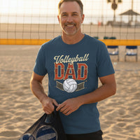 Vintage Volleyball Dad T-Shirt– Retro Sports Fan Pride Design  MIDNIGHT NAVY - FRONT