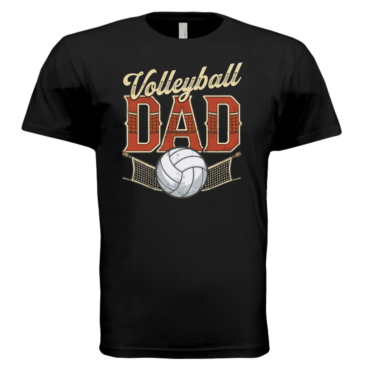 Vintage Volleyball Dad T-Shirt– Retro Sports Fan Pride Design BLACK-FRONT